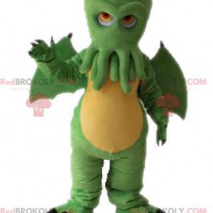 Zelený drak maskot s hlavou chobotnice - Redbrokoly.com