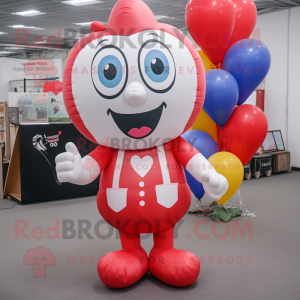 nan Heart Shaped Balloons mascot costume character dressed with a Jumpsuit and Bow ties