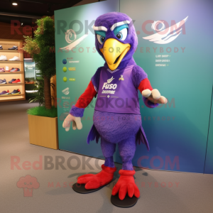 Silver Macaw mascot costume character dressed with a Jeggings and Headbands  - Mascot Costumes -  Sizes L (175-180CM)