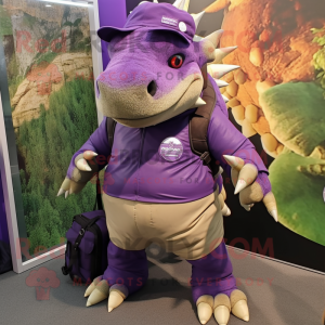 Paars Ankylosaurus mascotte...