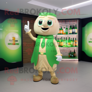 Beige Green Beer mascotte...