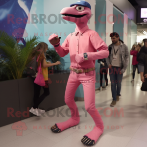 Pink Deinonychus maskot...