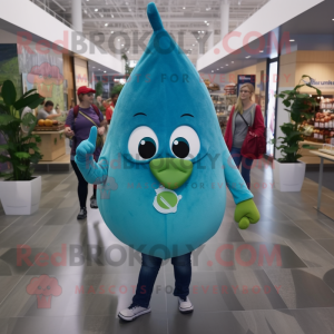 Teal Pear maskot drakt...