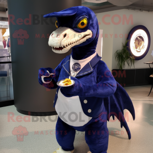 Navy Utahraptor maskot...