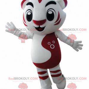 Mascot hvid og rød tiger. Feline maskot - Redbrokoly.com