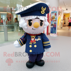 nan Navy Soldier mascot costume character dressed with a Mini Skirt and Shawls