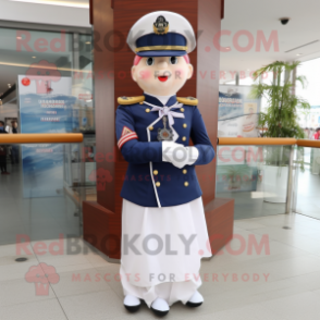 nan Navy Soldier mascot costume character dressed with a Mini Skirt and Shawls