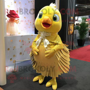 Gold Dove maskot kostume...