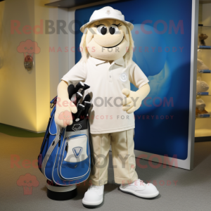 Cream Golf Bag maskot...