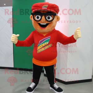 nan Pizza Slice mascot costume character dressed with a Joggers and Eyeglasses