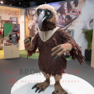 Brown Vulture mascot costume character dressed with a Sweater and Anklets