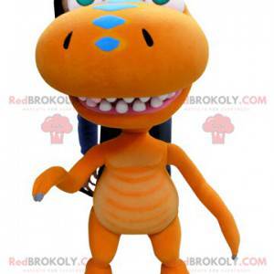 Obří oranžový maskot dinosaura draka - Redbrokoly.com