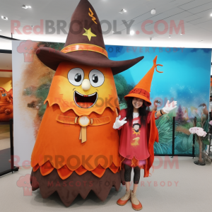 Rust Witch'S Hat mascot costume character dressed with a Blouse and Anklets