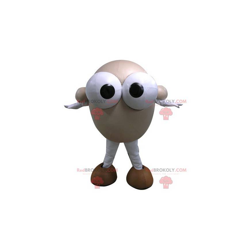 Ronde sneeuwpopmascotte met grote ogen - Redbrokoly.com