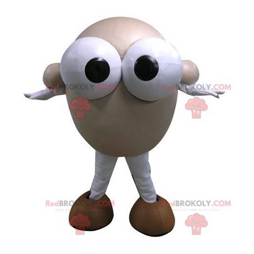 Ronde sneeuwpopmascotte met grote ogen - Redbrokoly.com