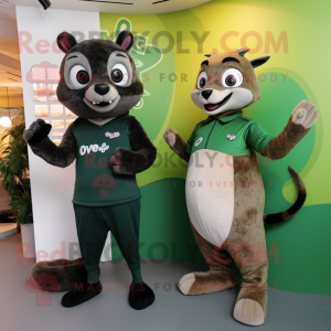 Olive Civet maskot kostume...