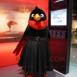 Röd Blackbird maskot kostym...