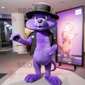 Lavendel Panther maskot...