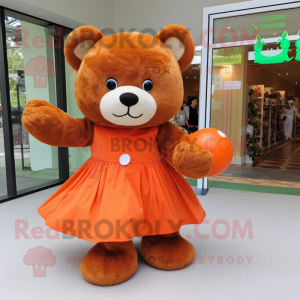 Orange bamse maskot kostume...