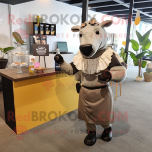 Tan Tapir maskot drakt...