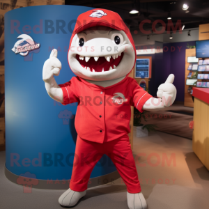 Red Shark maskot drakt...