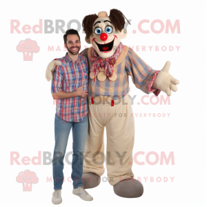 Beige Evil Clown maskot...