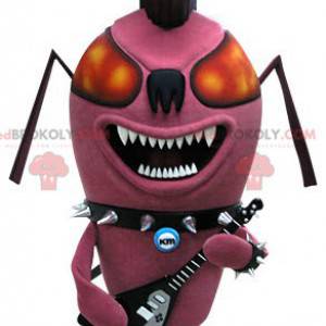 Punk ant pink insect mascot. Rock mascot - Redbrokoly.com
