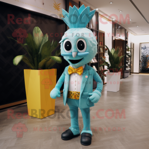 Cyan Aas maskot kostume...