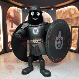 Black Celtic Shield mascot costume character dressed with a Trousers and Wallets