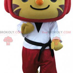 Mascota tigre en traje de taekwondo - Redbrokoly.com
