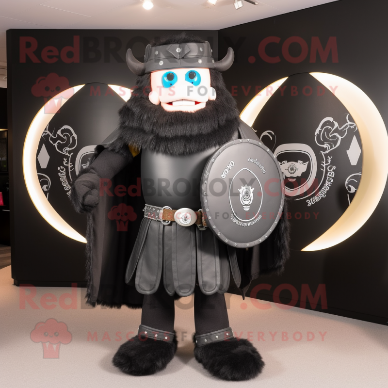 Black Celtic Shield mascot costume character dressed with a Trousers and Wallets