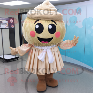 Tan Cupcake maskot kostume...