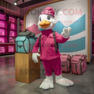 Magenta Dove maskot drakt...