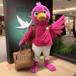 Magenta Dove maskot drakt...