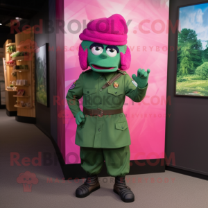 Magenta groene baret...