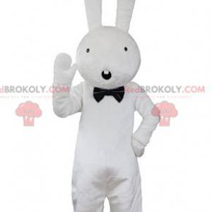 Grote witte konijnmascotte die verbaasd kijkt - Redbrokoly.com