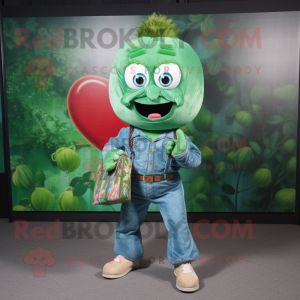 Green Heart maskot kostume...