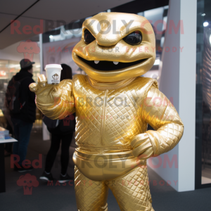 Gold Ice maskot kostume...