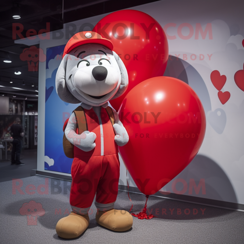 Red Heart Shaped Balloons mascot costume character dressed with a Cargo Shorts and Beanies