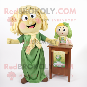 nan Pesto Pasta mascot costume character dressed with a Blouse and Scarf clips