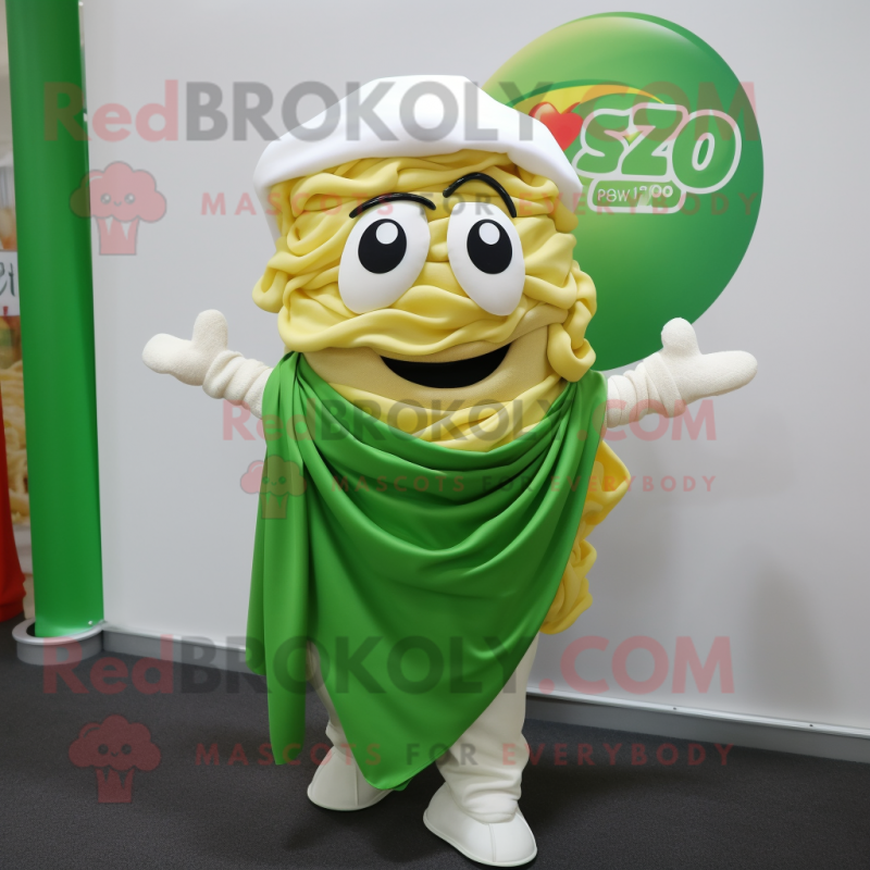 nan Pesto Pasta mascot costume character dressed with a Blouse and Scarf clips