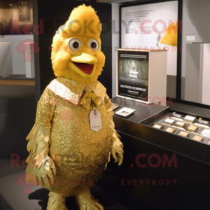 Gold Hens maskot drakt...