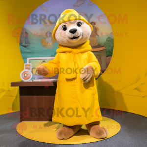 Yellow Otter maskot kostume...