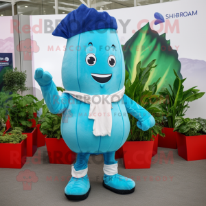 Sky Blue Beet maskot kostym...