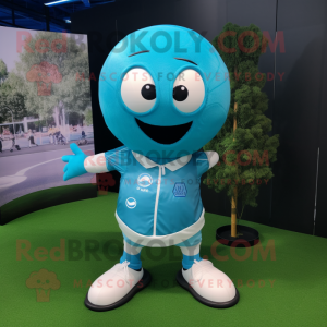 Cyan Rugby Ball maskot...