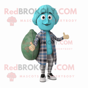 Cyan Falafel maskot drakt...