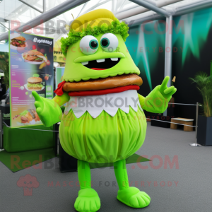 Lime Green Burgers mascotte...