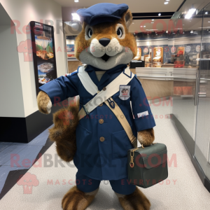 Marinblå Mongoose maskot...