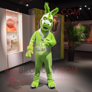 Lime Green Donkey maskot...