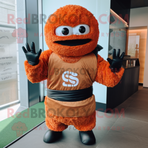 Rust Sushi mascot costume character dressed with a Rash Guard and Gloves